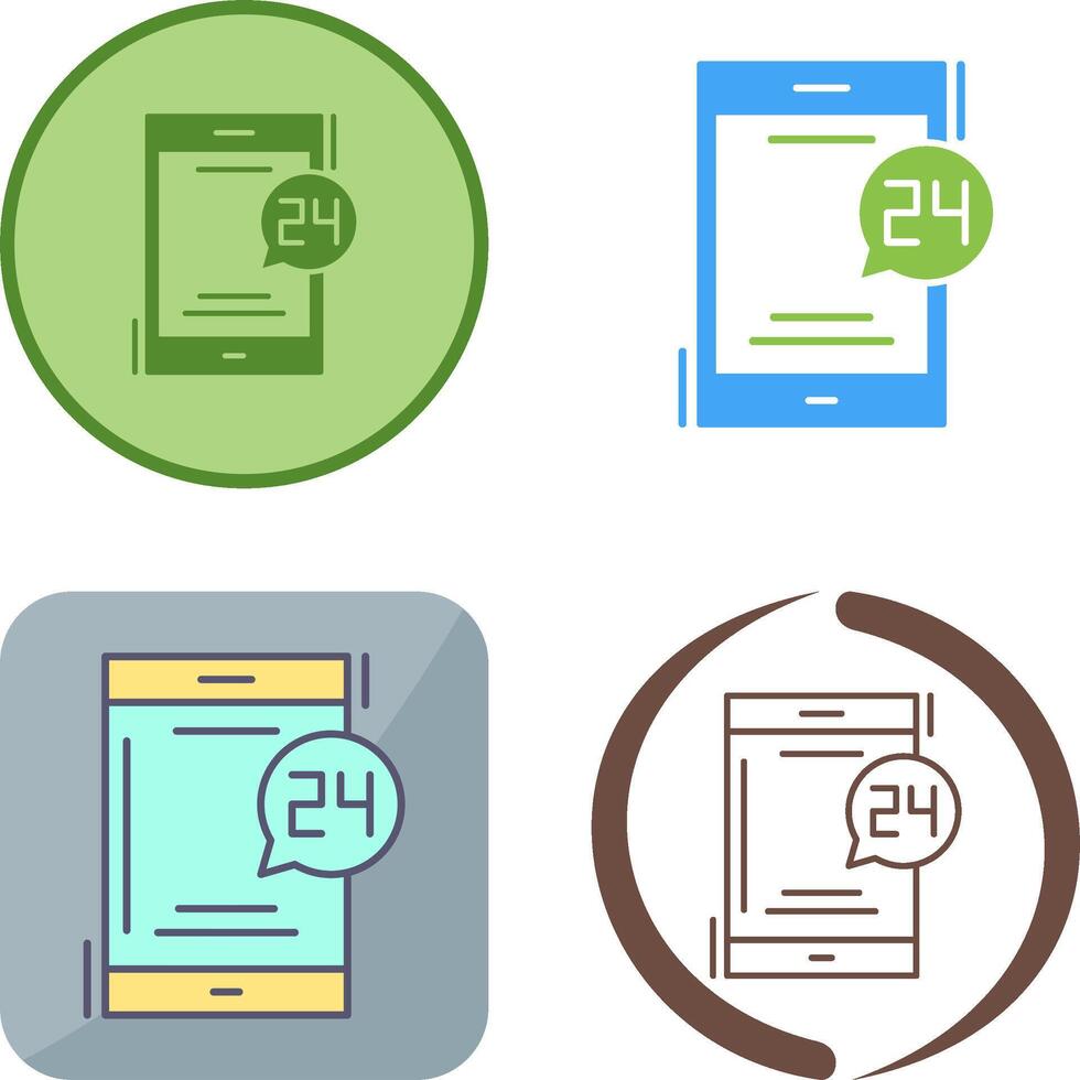 24 Hours Icon Design vector