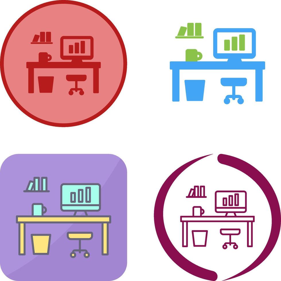 Office Desk Icon Design vector