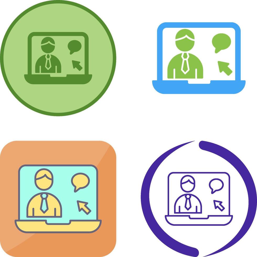 Online Interview Icon Design vector