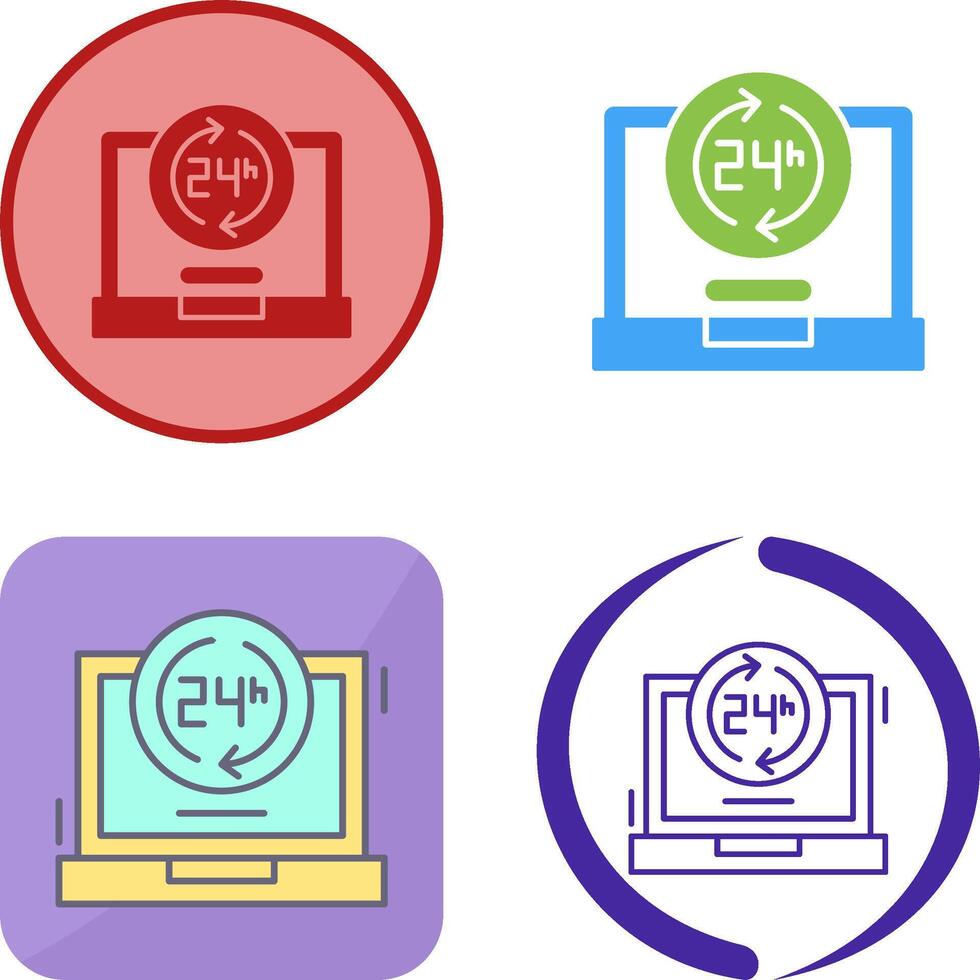 24 Hours Icon Design vector
