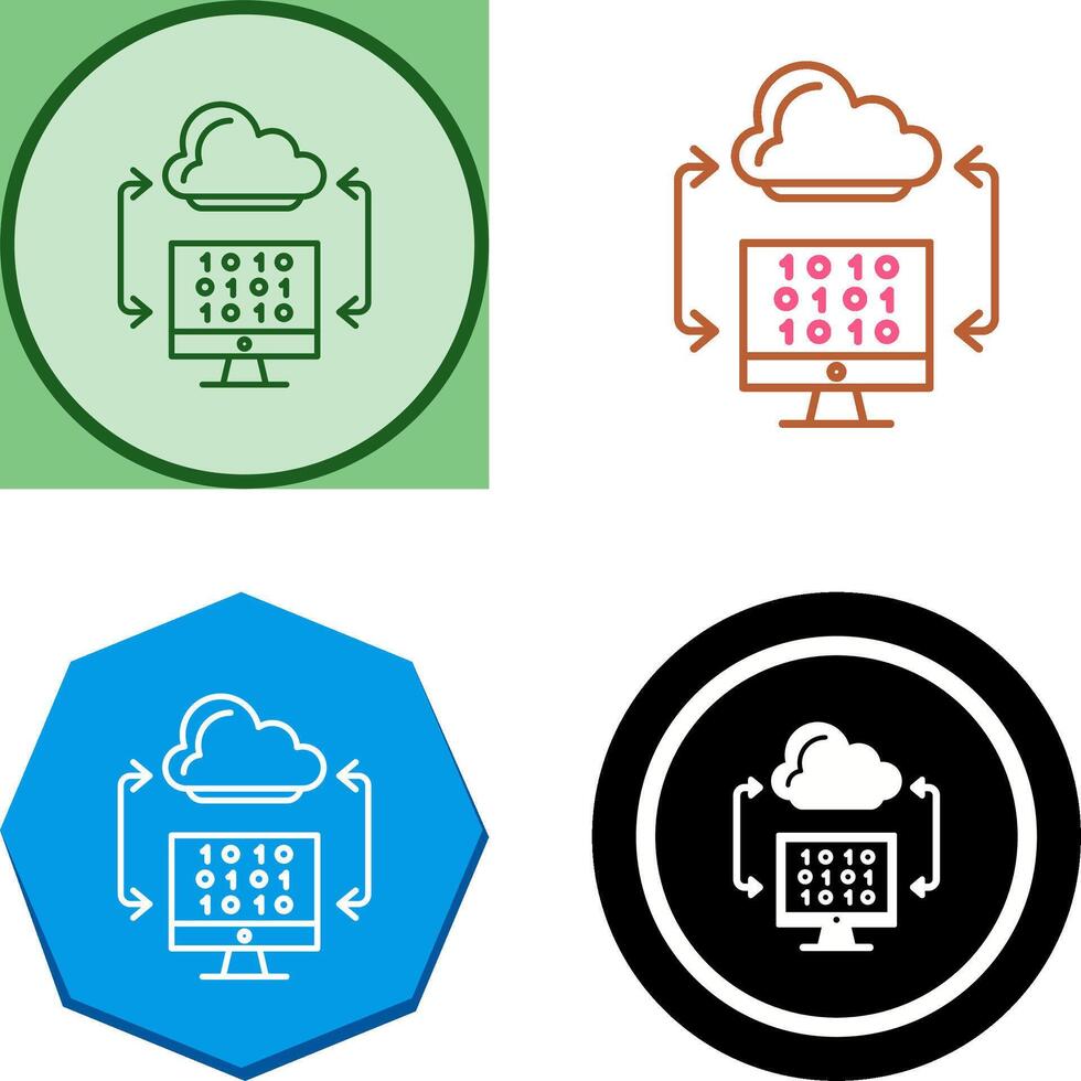 Cloud Coding Icon Design vector