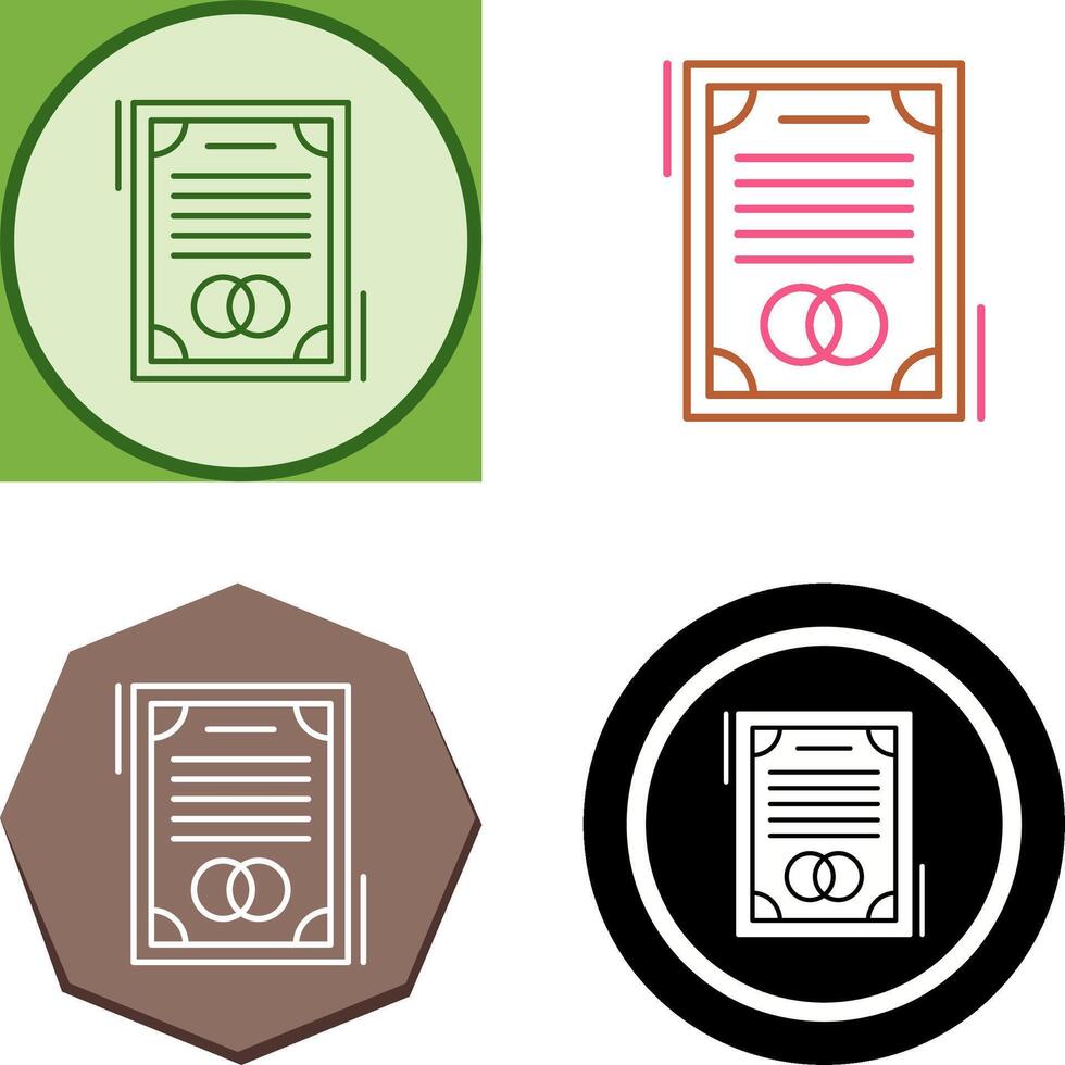 Wedding Contract Icon Design vector