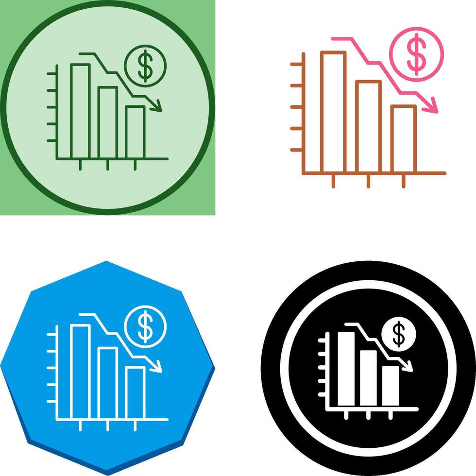 Chart Down Icon Design vector