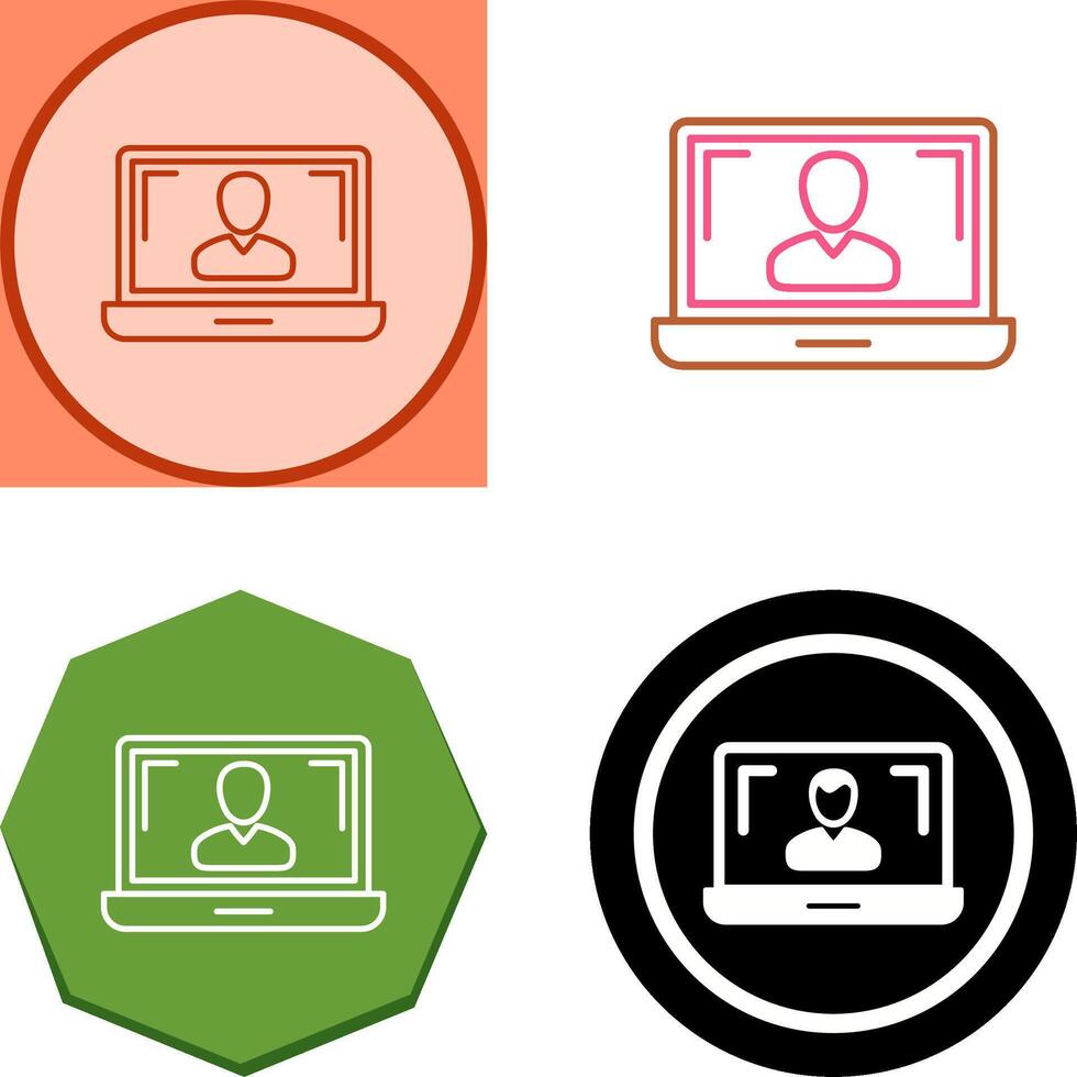 Online Lesson Icon Design vector