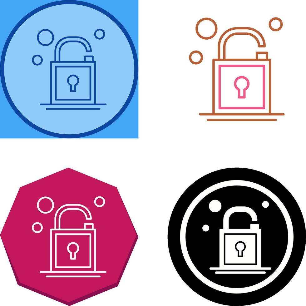 Open Lock Icon Design vector