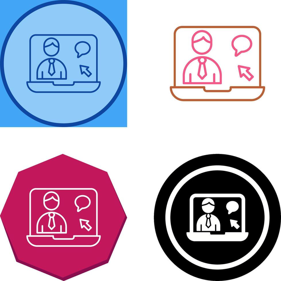 Online Interview Icon Design vector