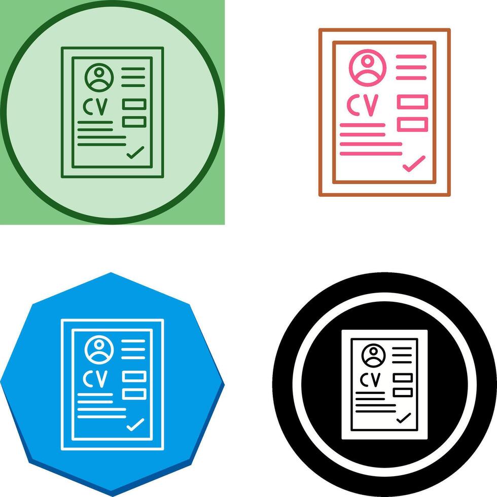 CV Icon Design vector