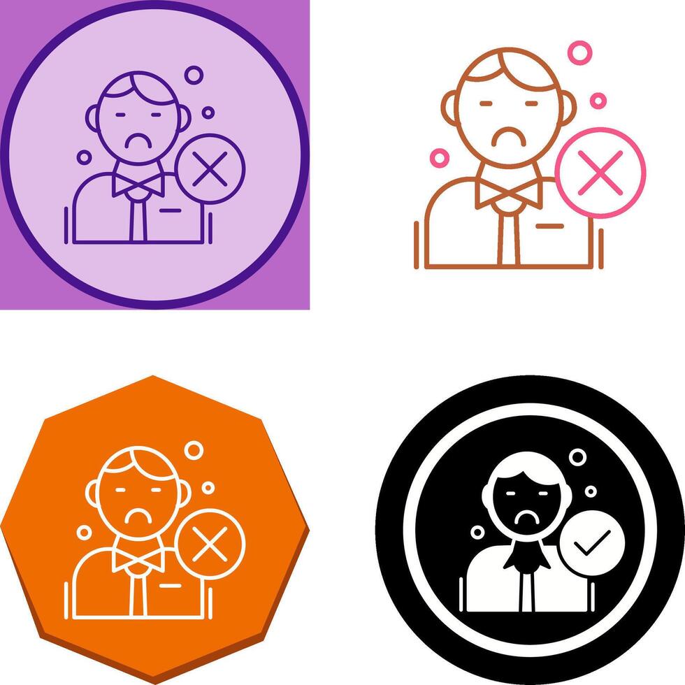 Rejected Icon Design vector