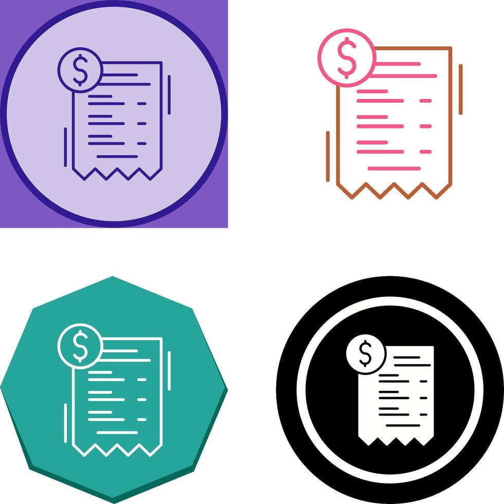 Bill Icon Design vector