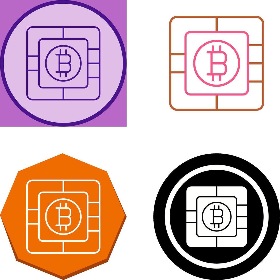 Bitcoin Chip Icon Design vector