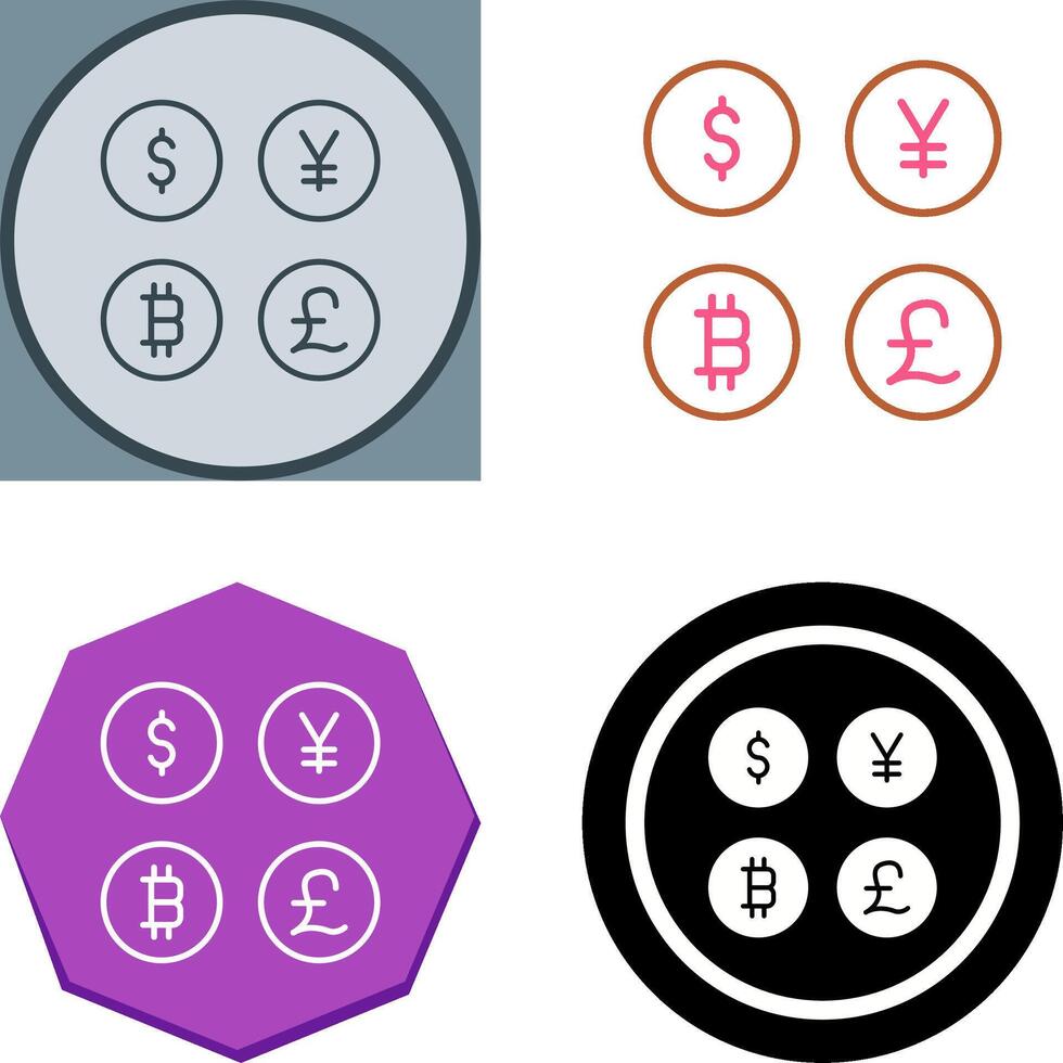 Currency Symbols Icon Design vector