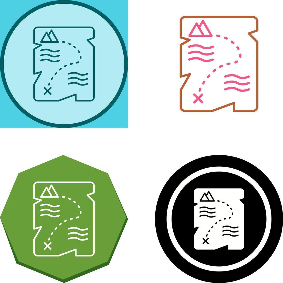 Treasure Map Icon Design vector