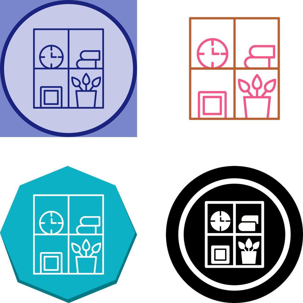 Bookshelf Icon Design vector