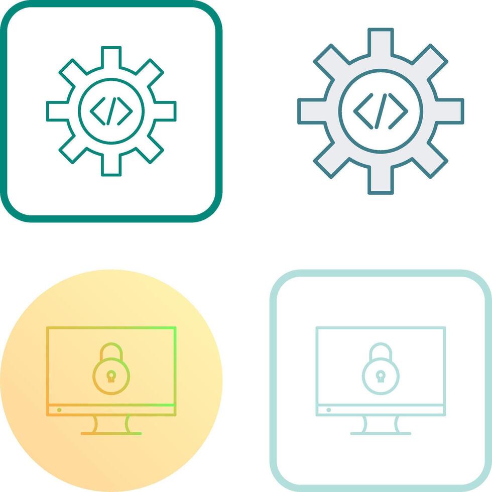 Unique Database Management Icon Design vector