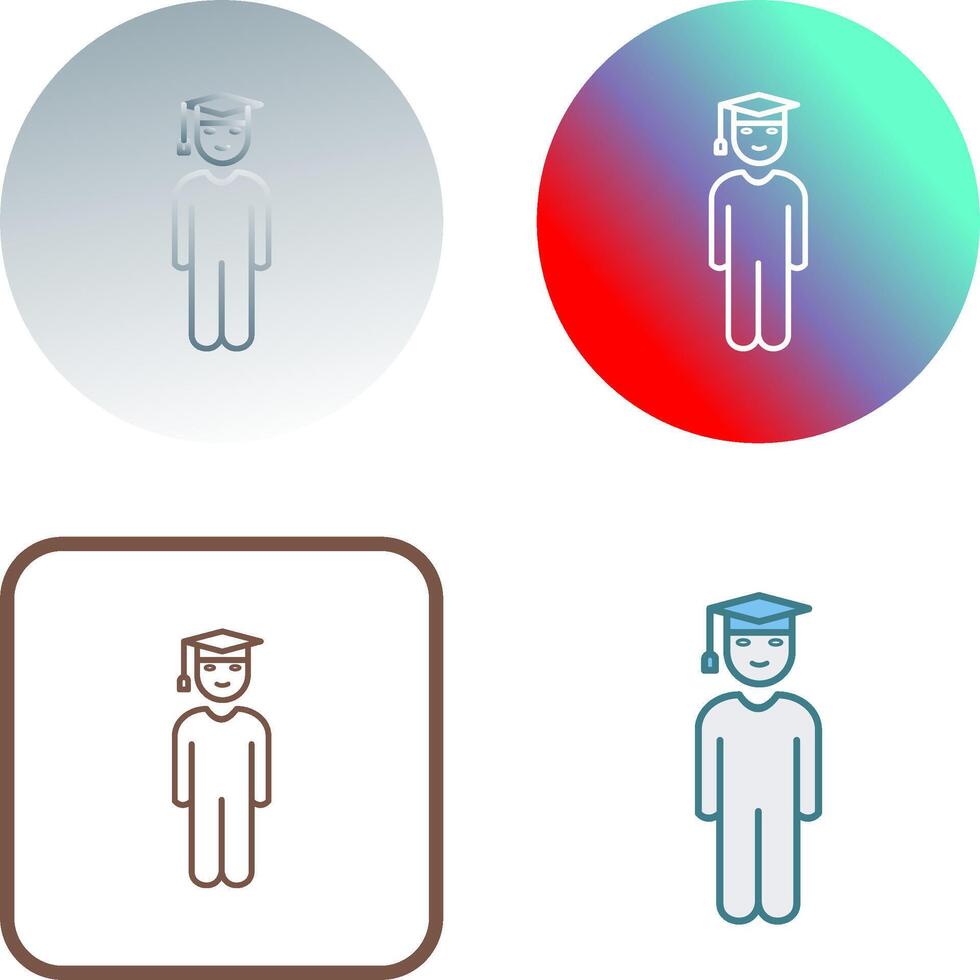 Unique Student Standing Icon Design vector