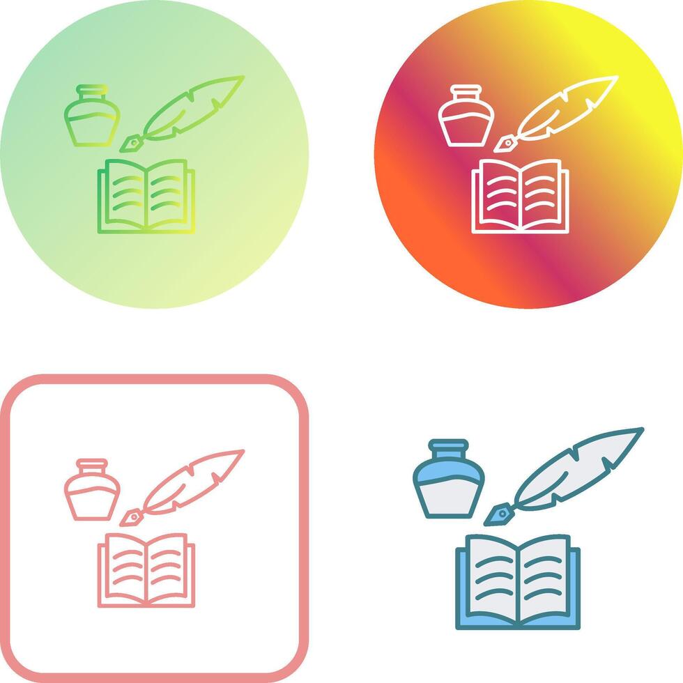 Unique Quill and Book Icon Design vector