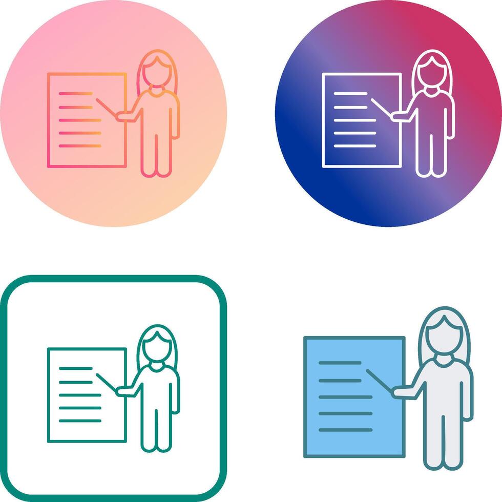 Unique Female Presenter Icon Design vector
