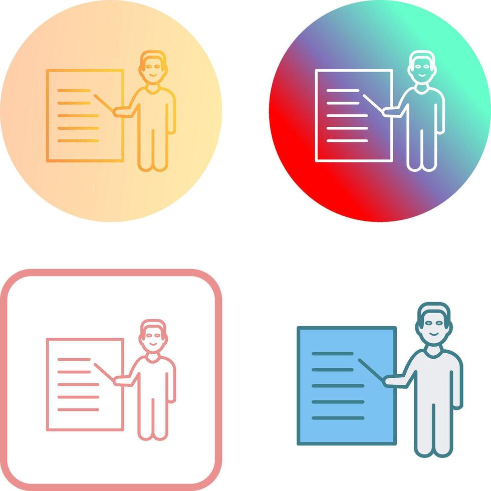 Unique Male Presenter Icon Design vector