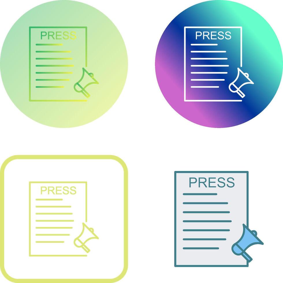 Unique Press Releases Icon Design vector