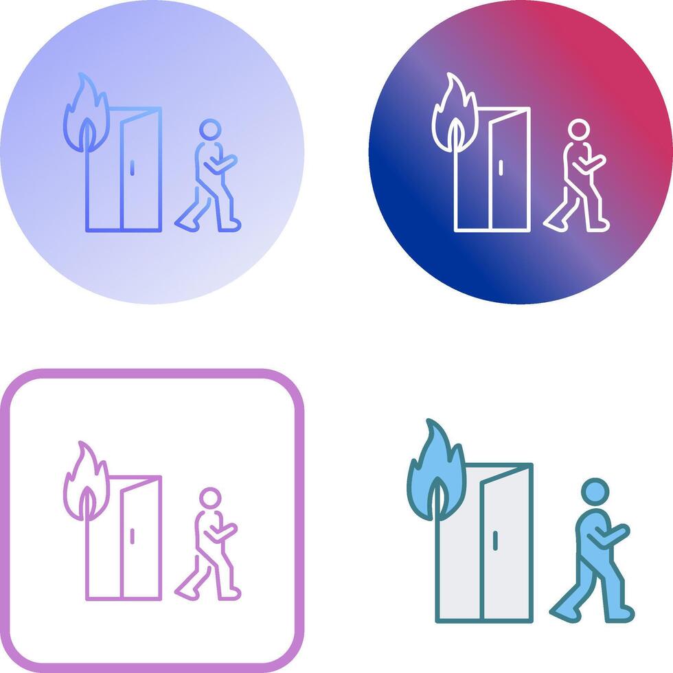 Unique Running from Fire Icon Design vector
