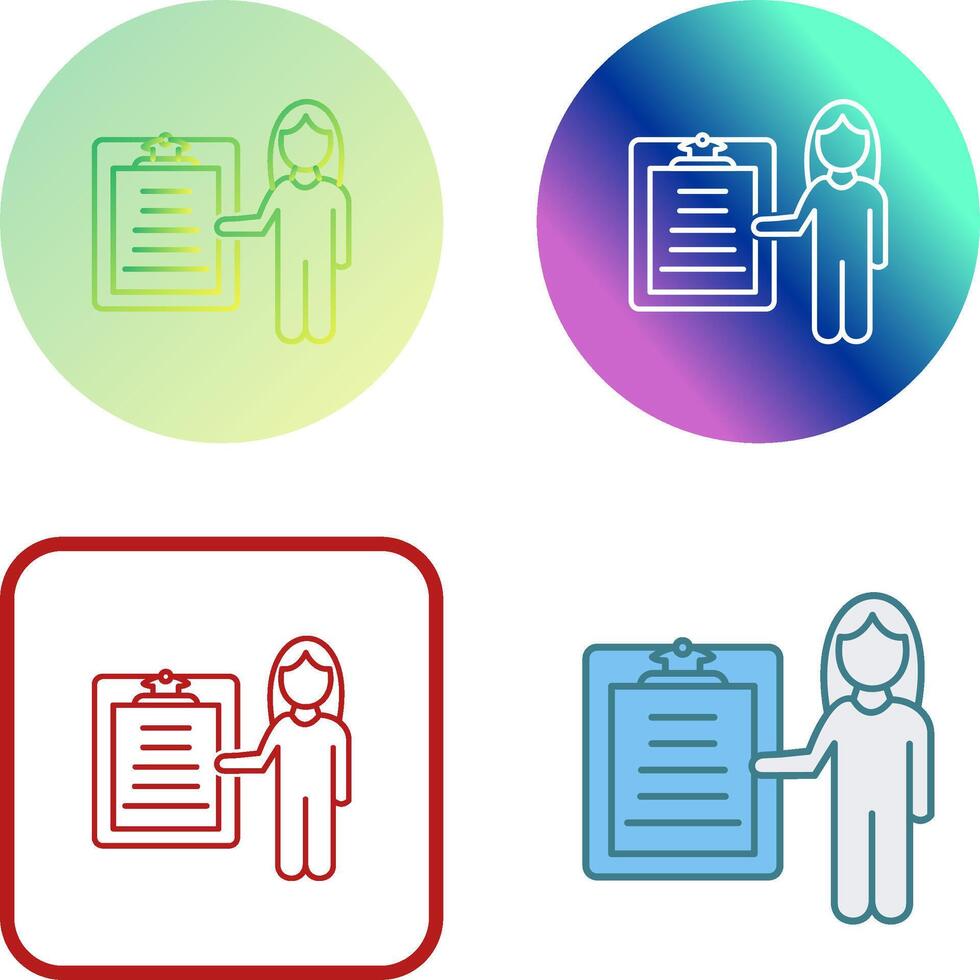 Unique Female Presenter Icon Design vector