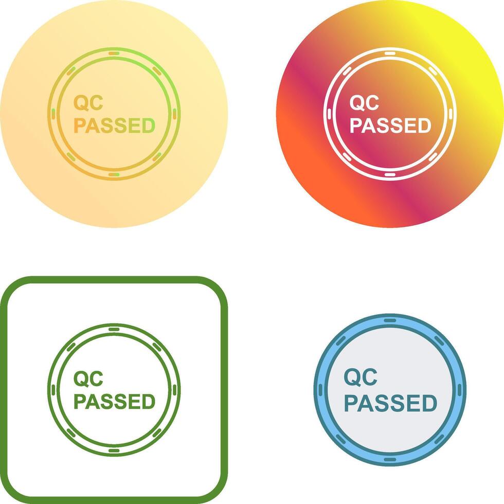 Unique QC Passed Icon Design vector