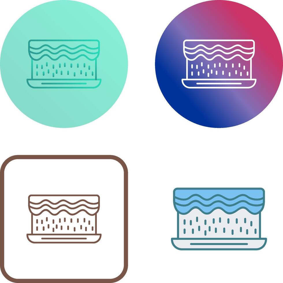 Unique Cream Cake Icon Design vector