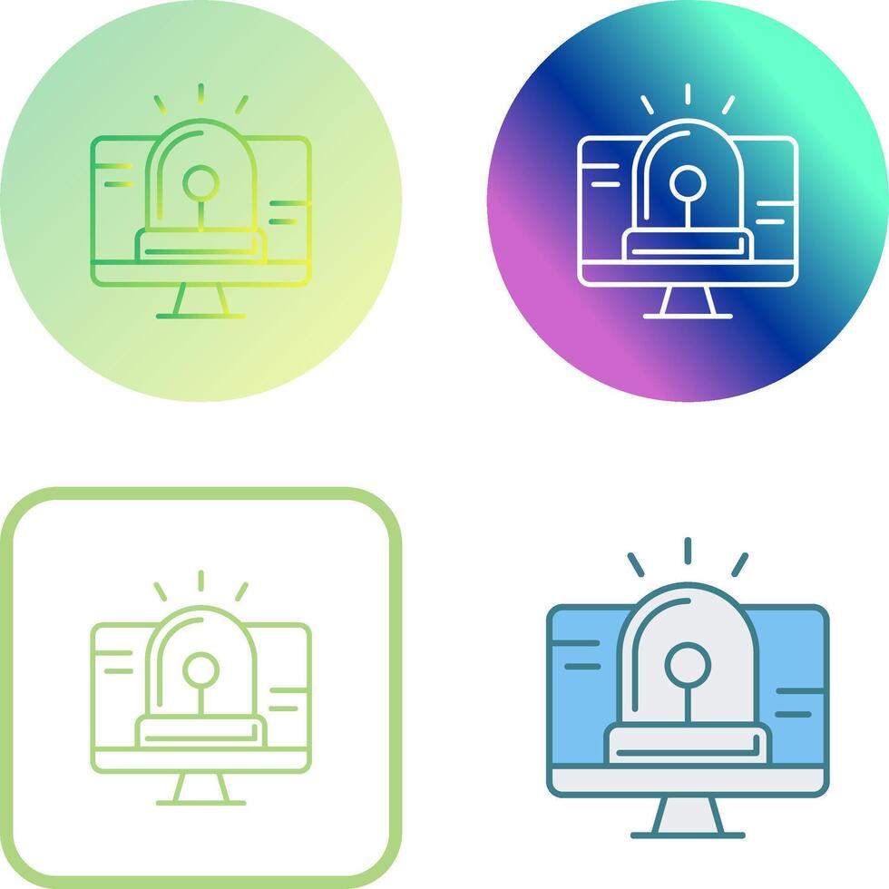 Hacking Alarm Icon Design vector