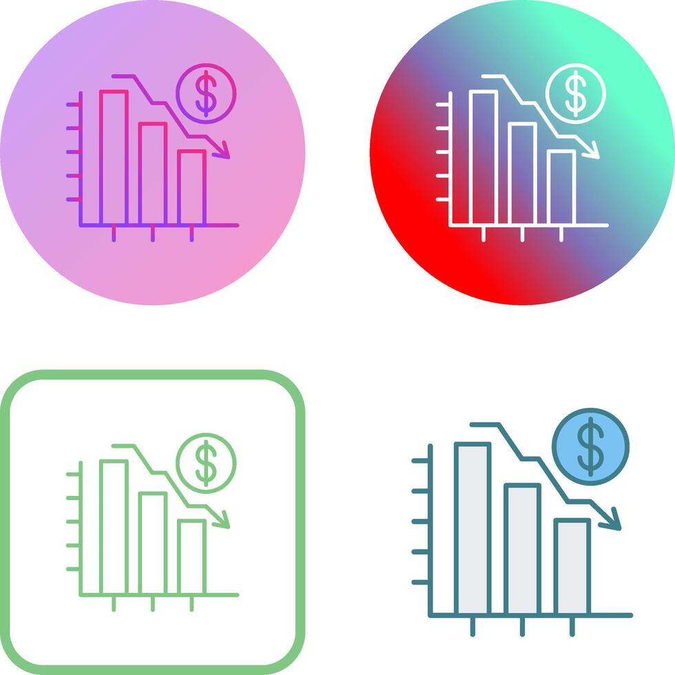 Chart Down Icon Design vector