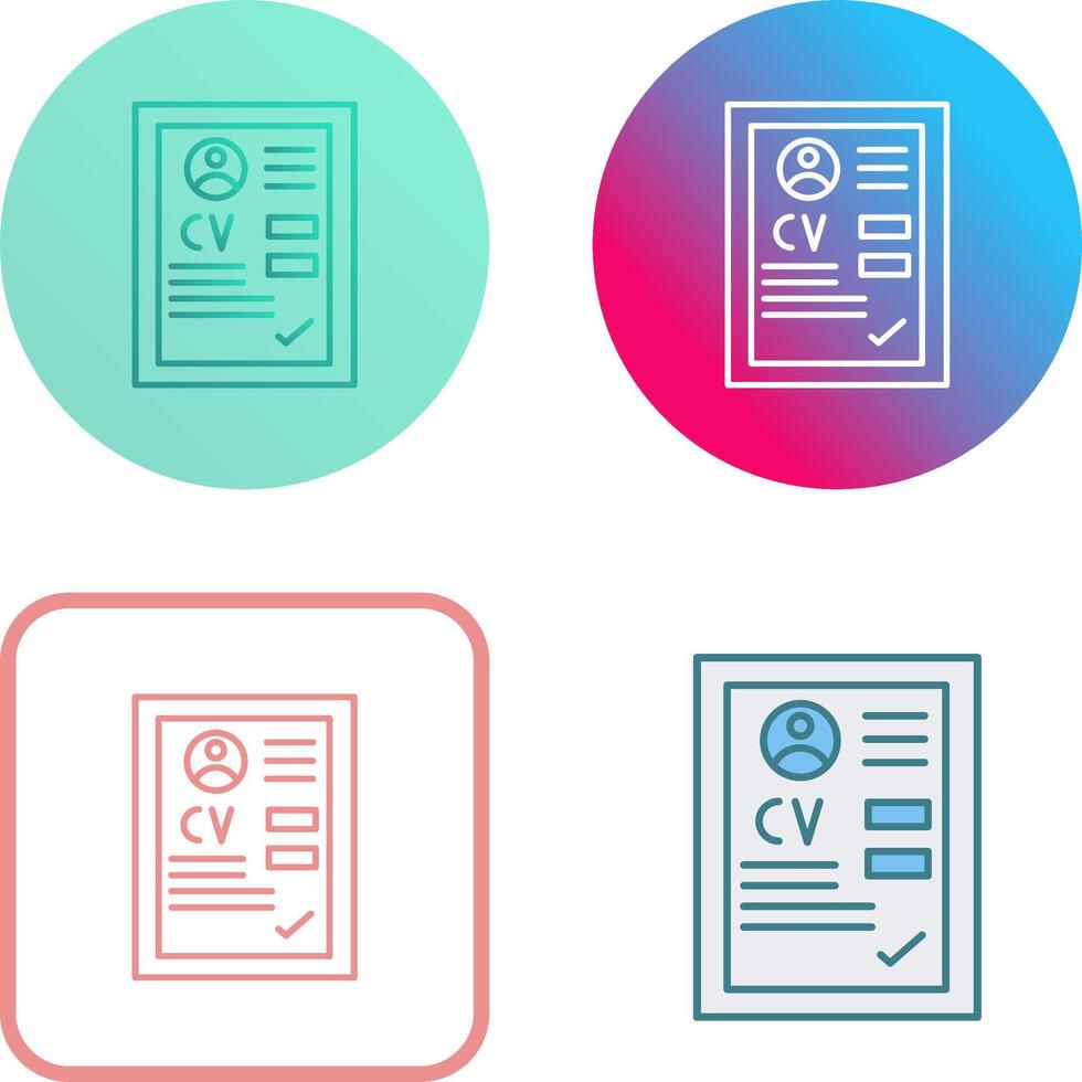 CV Icon Design vector