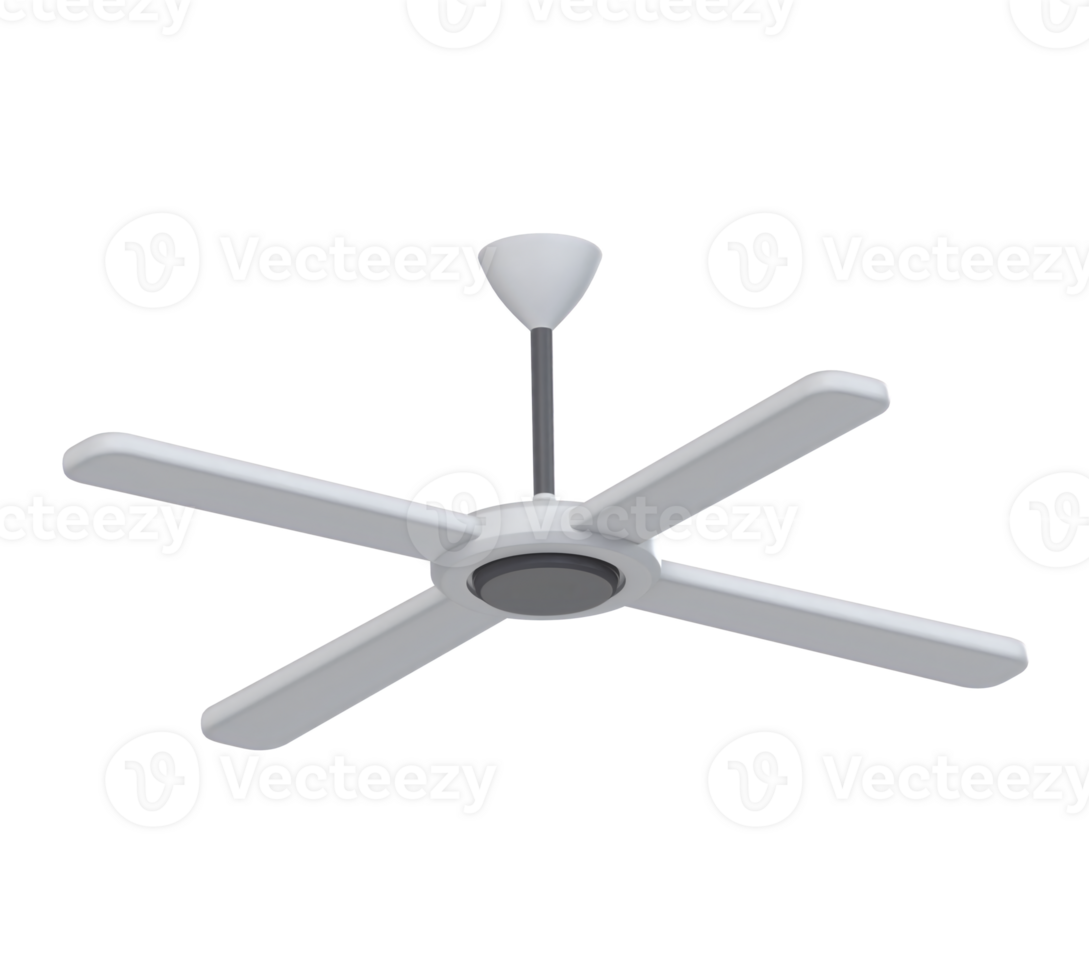 Ceiling Fan 3D illustration Icon Smart Home with Transparent Background png