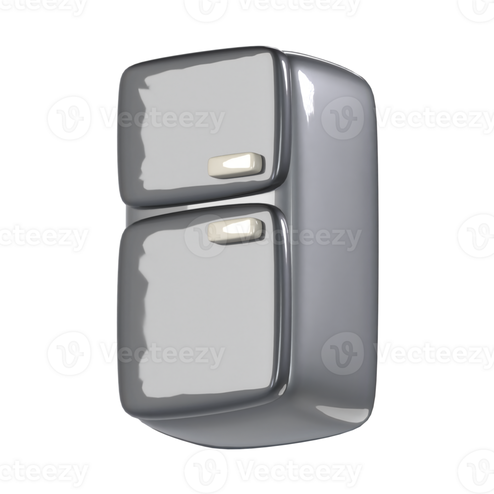 Refrigerator 3D illustration Icon Smart Home with Transparent Background png