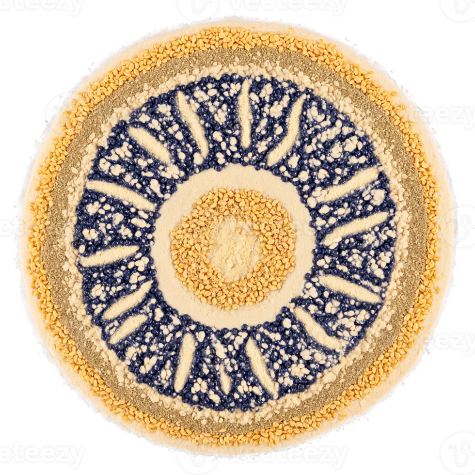 Navy bean flour mandala a circular design of fine navy bean flour medium navy bean png