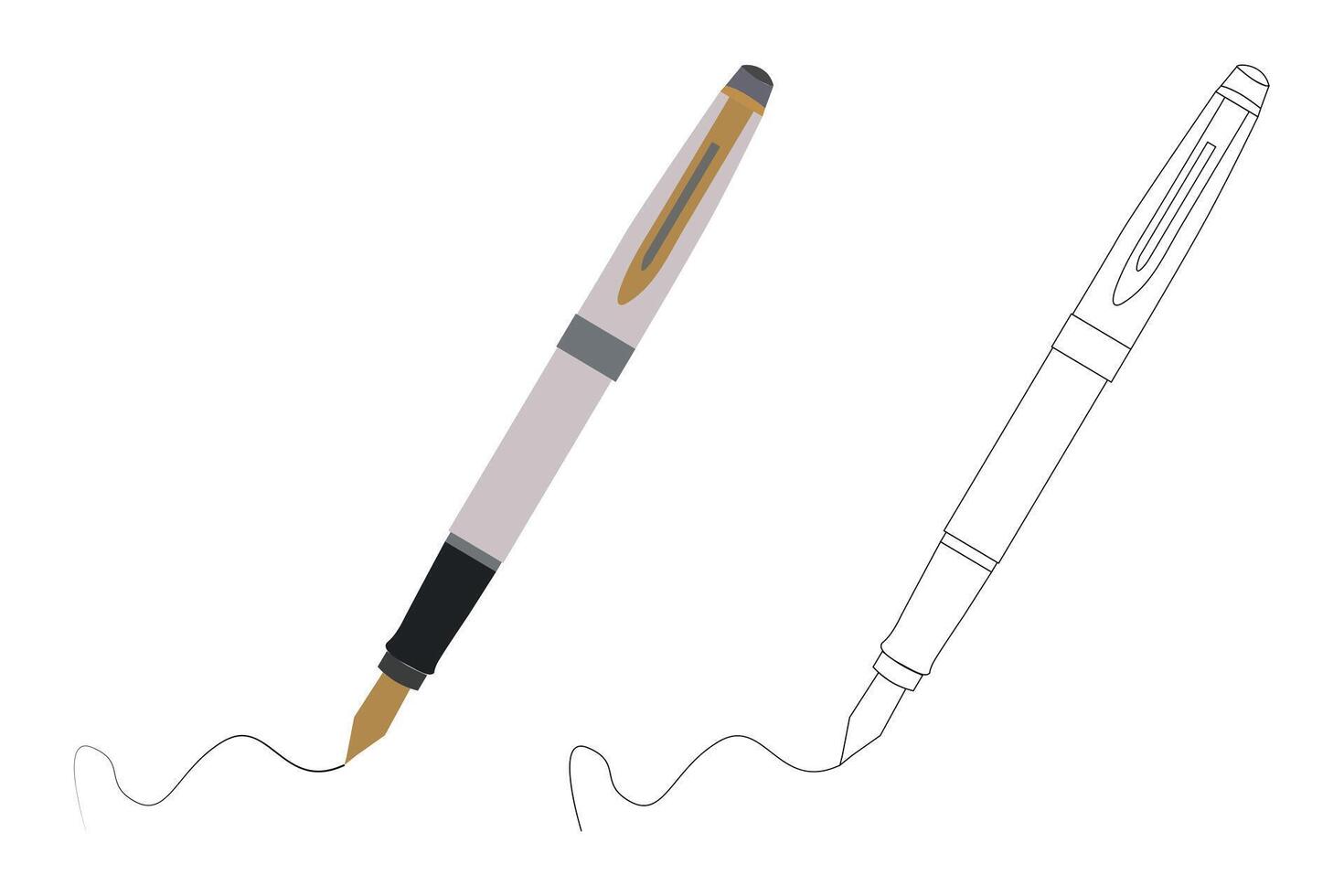 illustration of a pen and signature icon vector