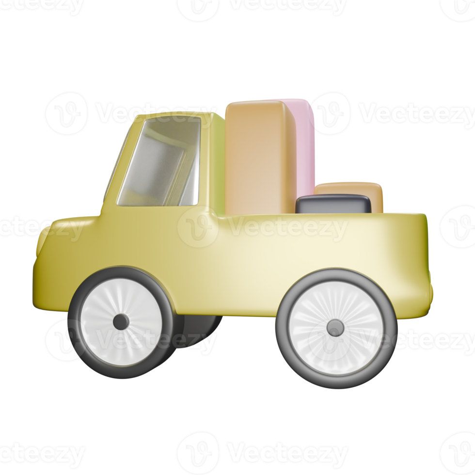 Transport car carrying goods png