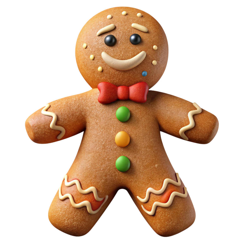 Gingerbread Man Character 3d Cookie png