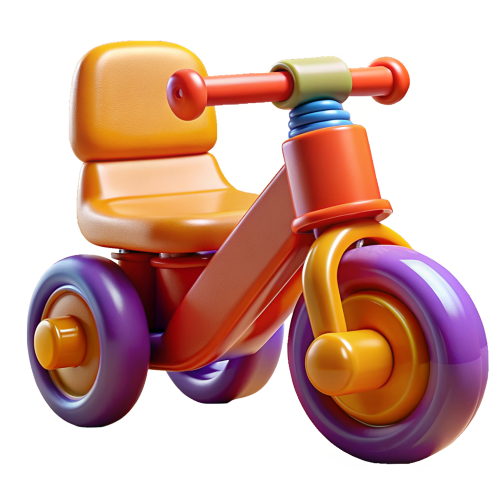 Tricycle Kids Toys 3D Illustration png
