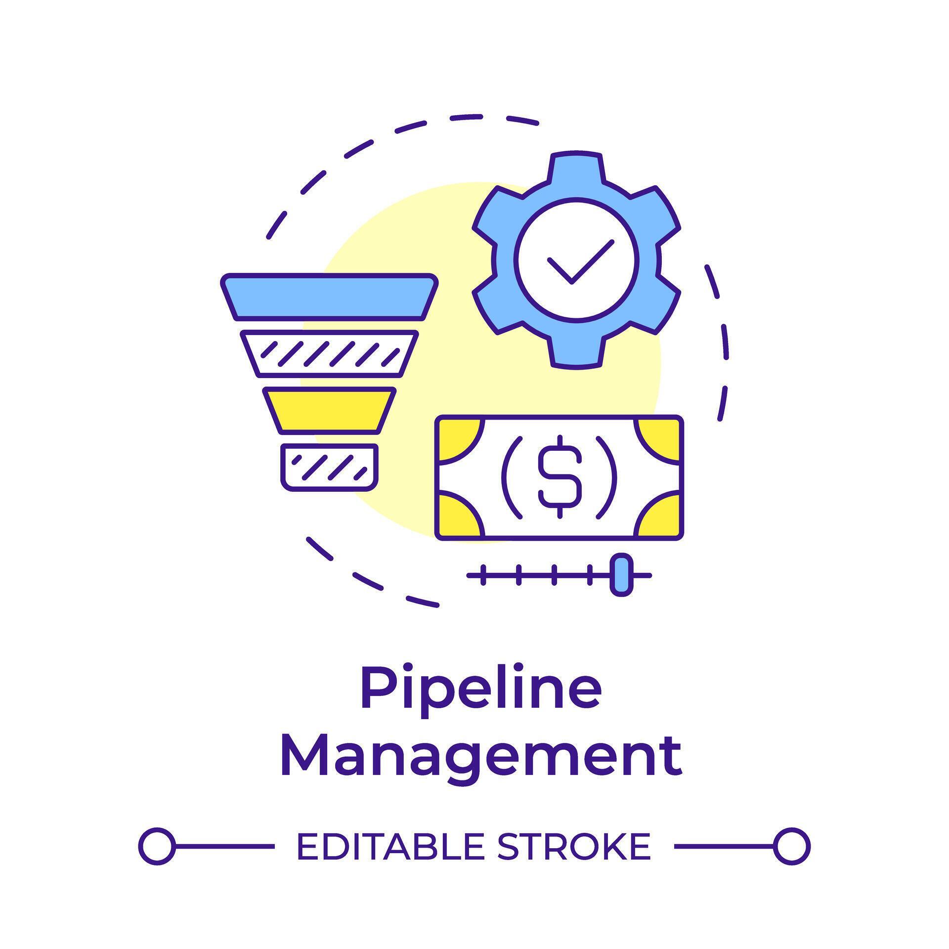 Pipeline management multi color concept icon. Business intelligence ...