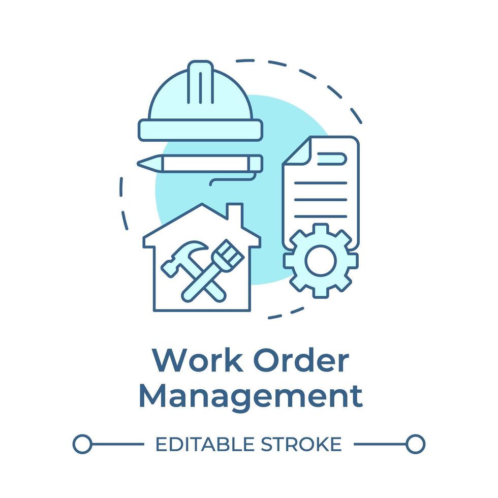 Work order management soft blue concept icon. Operational efficiency, prioritization. Round shape line illustration. Abstract idea. Graphic design. Easy to use in infographic, presentation vector