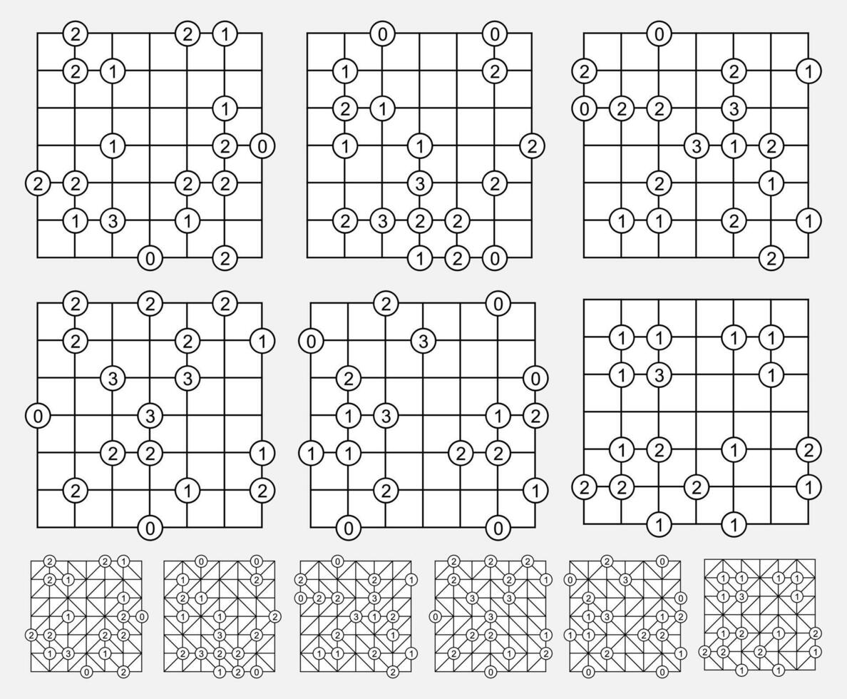 Gokigen Naname, Slant puzzle set with solutions vector