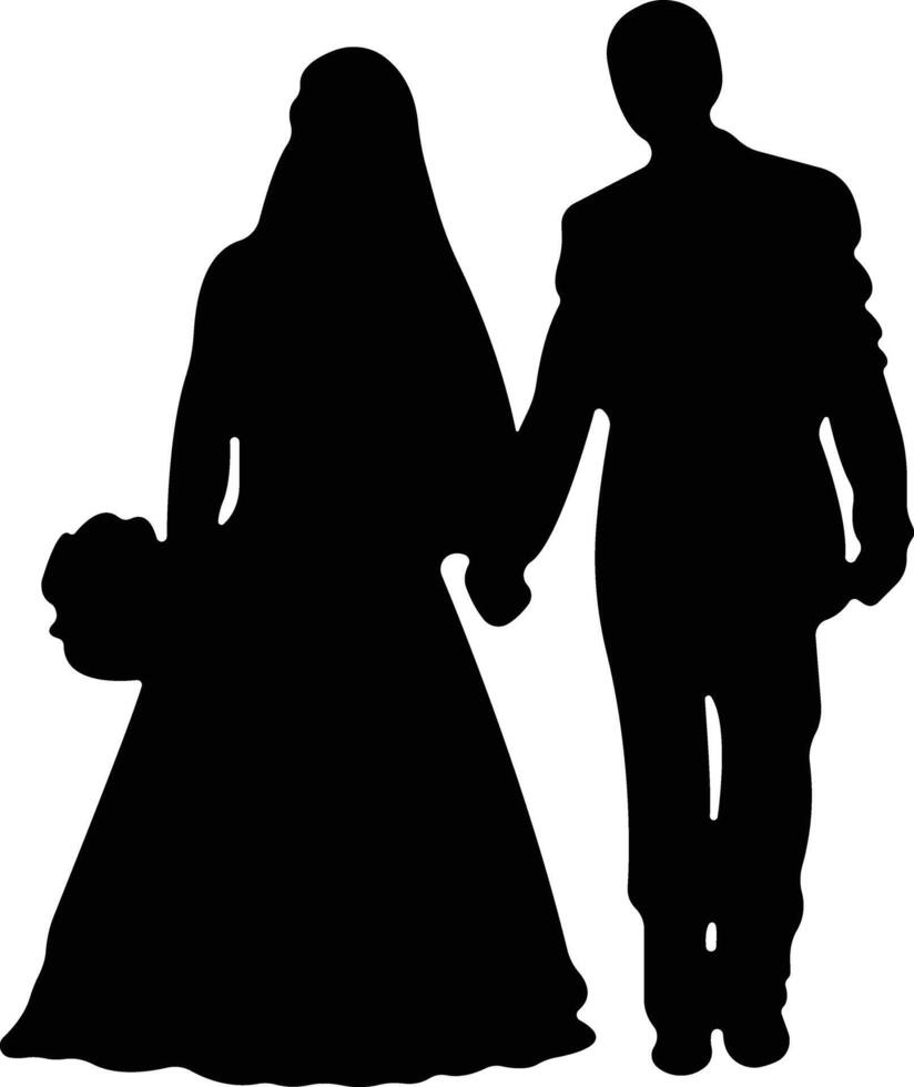 Wedding Married couple Icon in flat. wedding drawn from the characters of the bride and groom of the husband and wife are married. for apps or website isolated vector