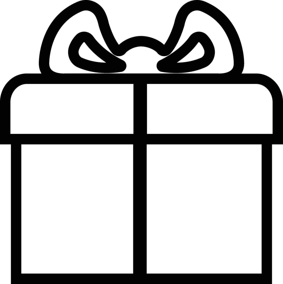 Present gift box icon in line. for apps or web universal kit icon site sticker label festive mystery wrapping birthday decorating Surprise gift scrapbooking isolated on vector