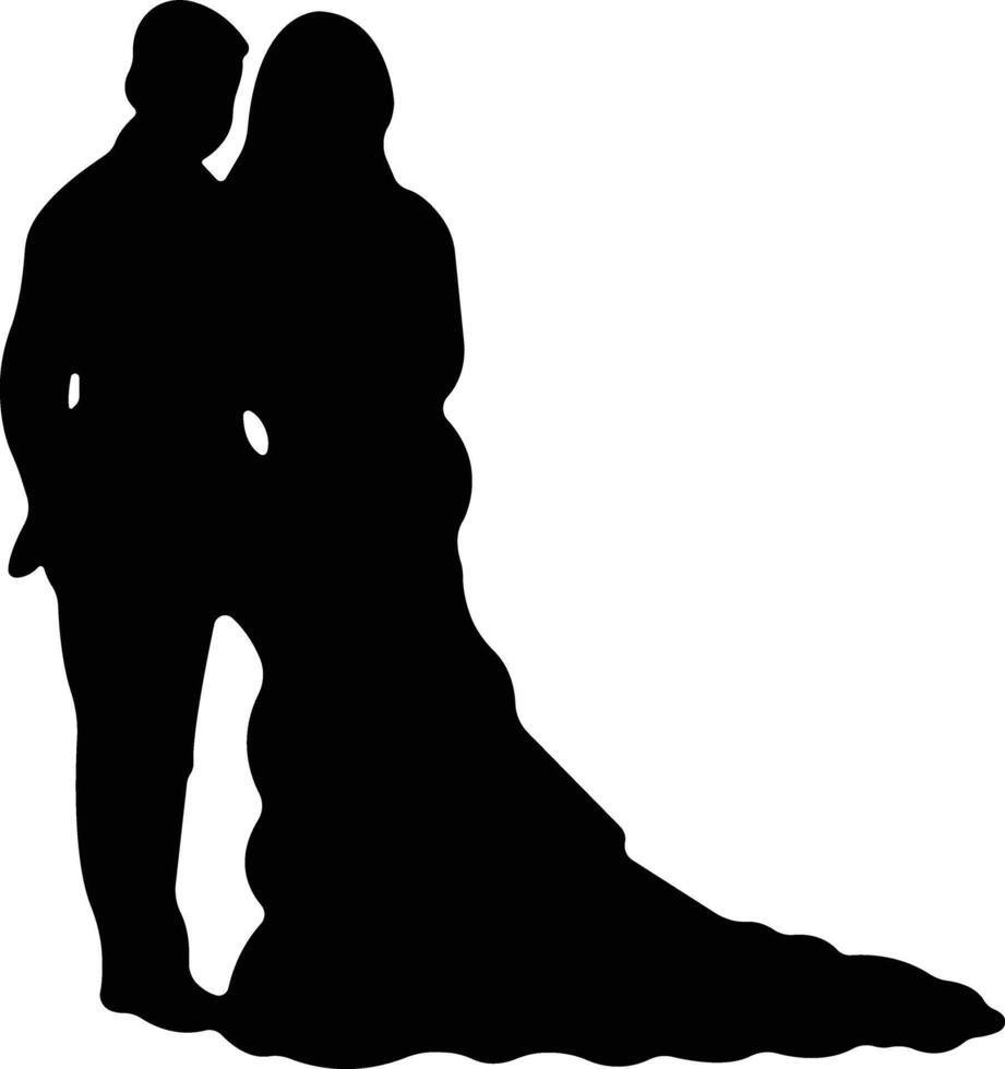 Wedding Married couple Icon in flat. wedding drawn from the characters of the bride and groom of the husband and wife are married. for apps or website isolated vector