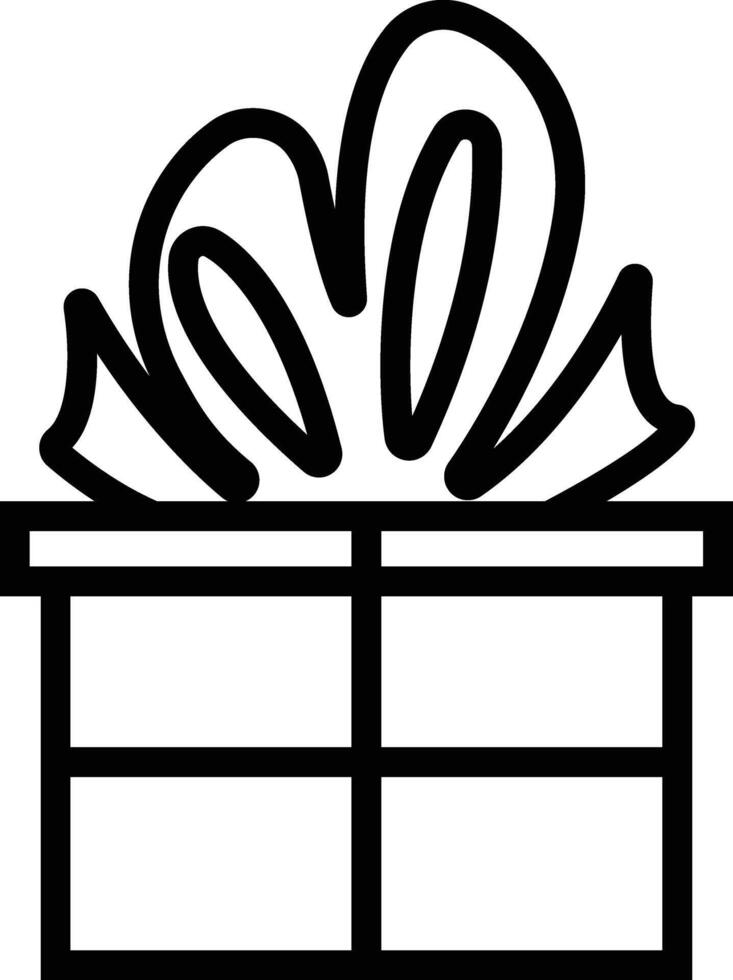 Present gift box icon in line. for apps or web universal kit icon site sticker label festive mystery wrapping birthday decorating Surprise gift scrapbooking isolated on vector