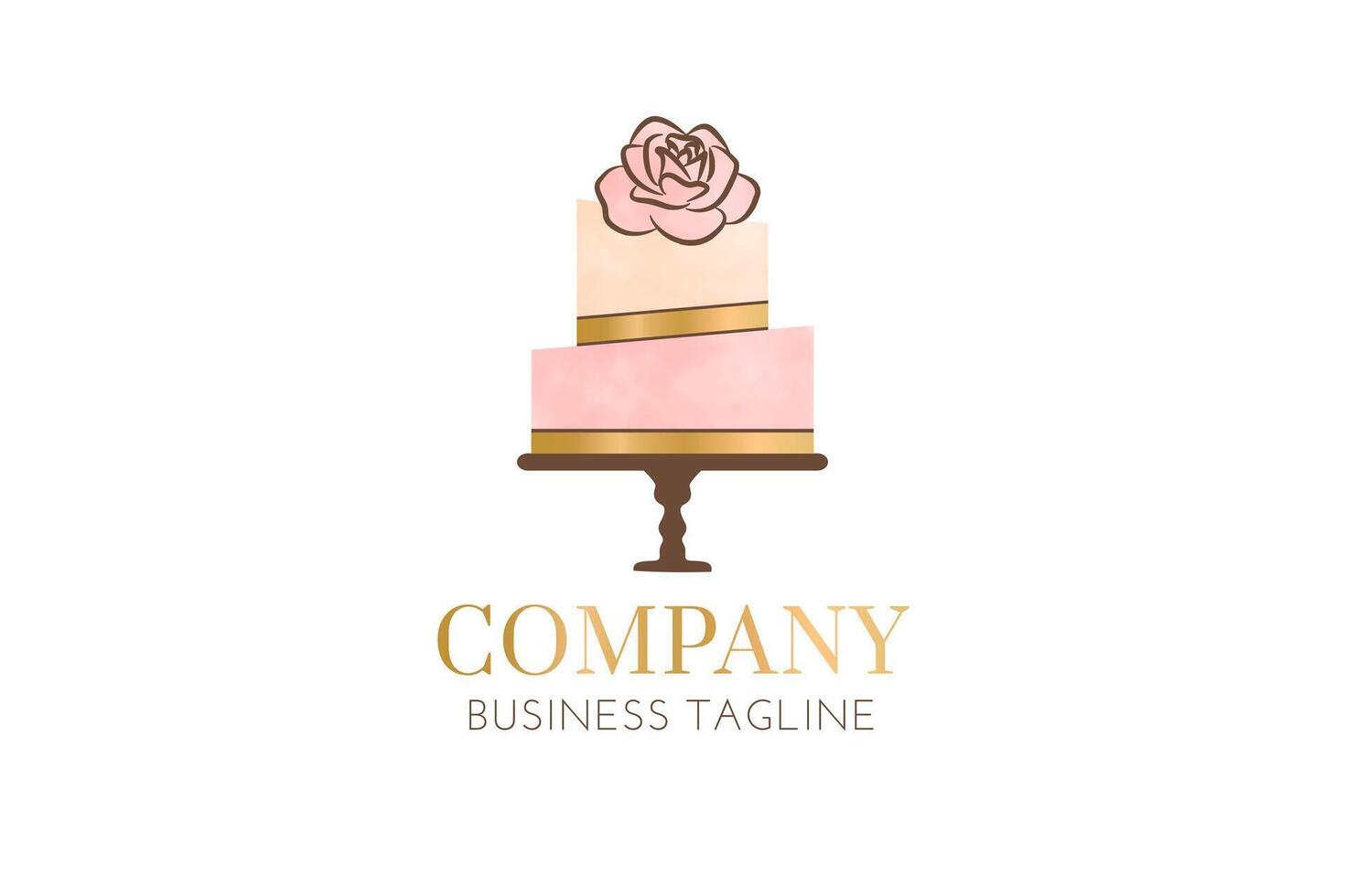 Elegant Chocolate Cake Logo Design vector