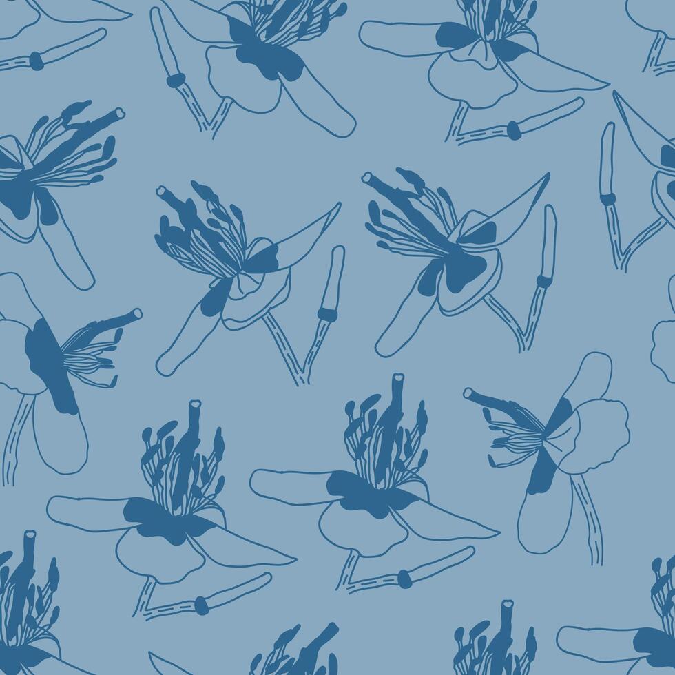 Blue Abstract Floral Pattern Background vector