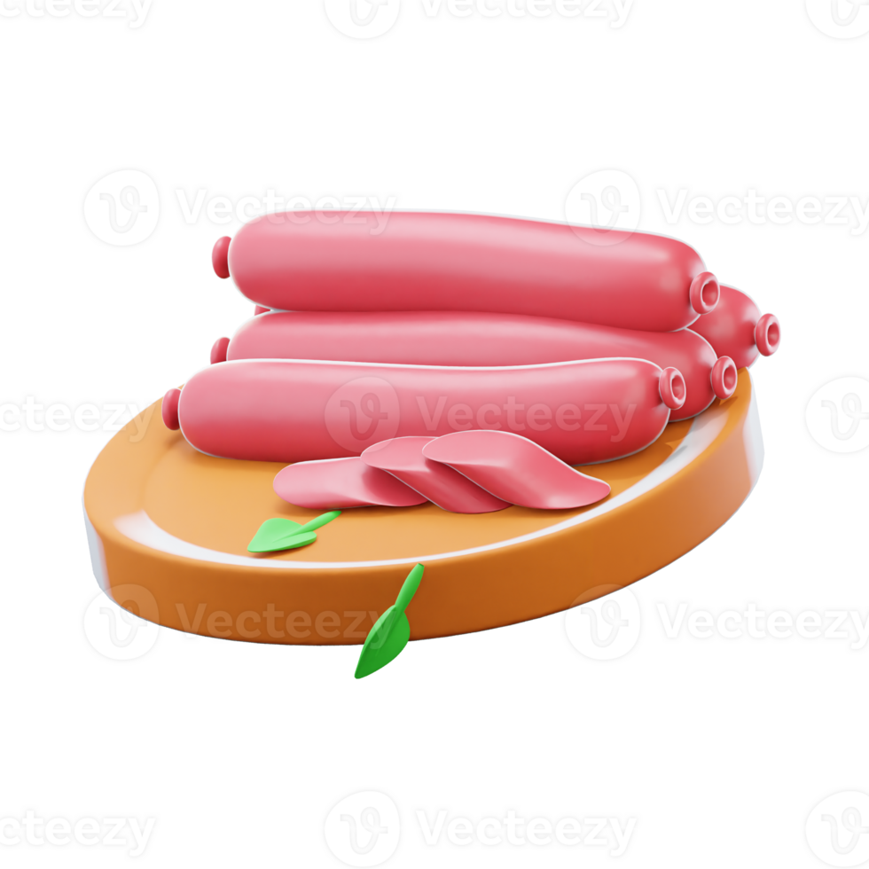 3D Rendering Illustrations Of Sausage Isolated Background png
