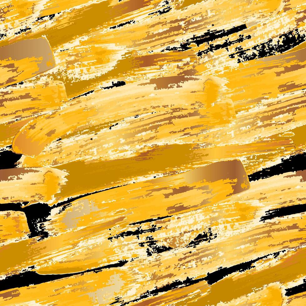 Gold Brush Strokes Seamless Pattern Background vector
