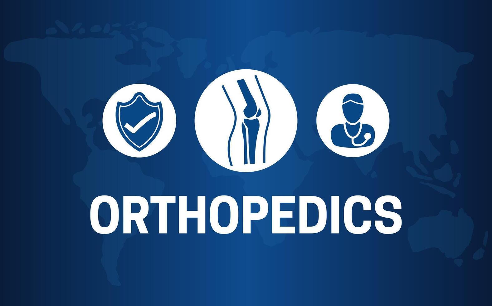 Orthopedics Banner Background Illustration with World Map vector