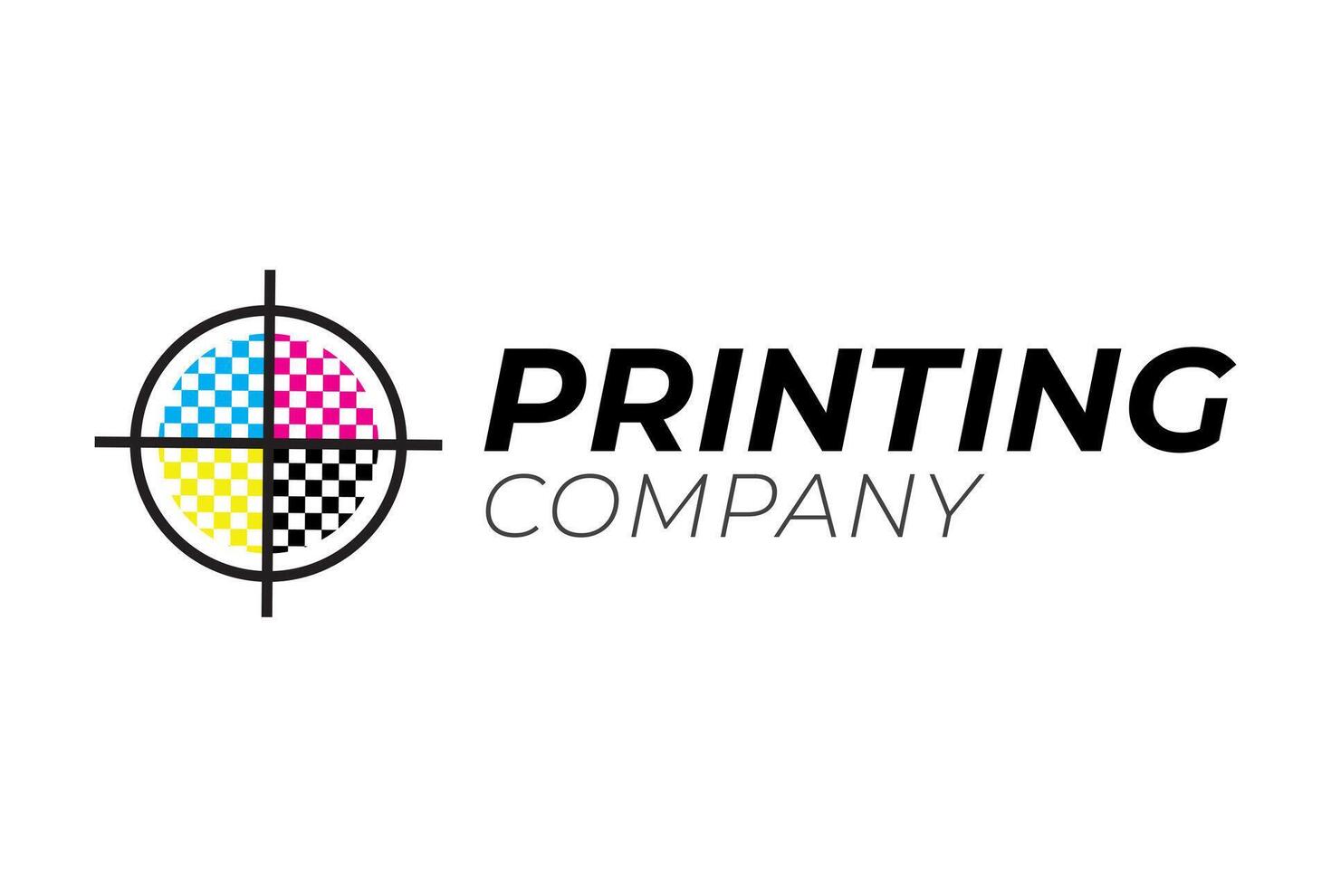Printing Company Logo Design with Cross vector